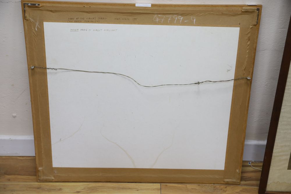 Noel White, watercolour, Mary at the Virgins spring, signed and dated 1995, 47 x 58cm